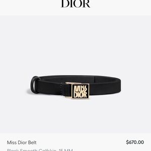 Dior Black and Gold Leather Belt